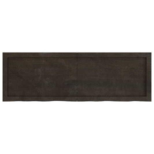 Tischplatte Dunkelbraun 120x40x(2-4)cm Massivholz Eiche