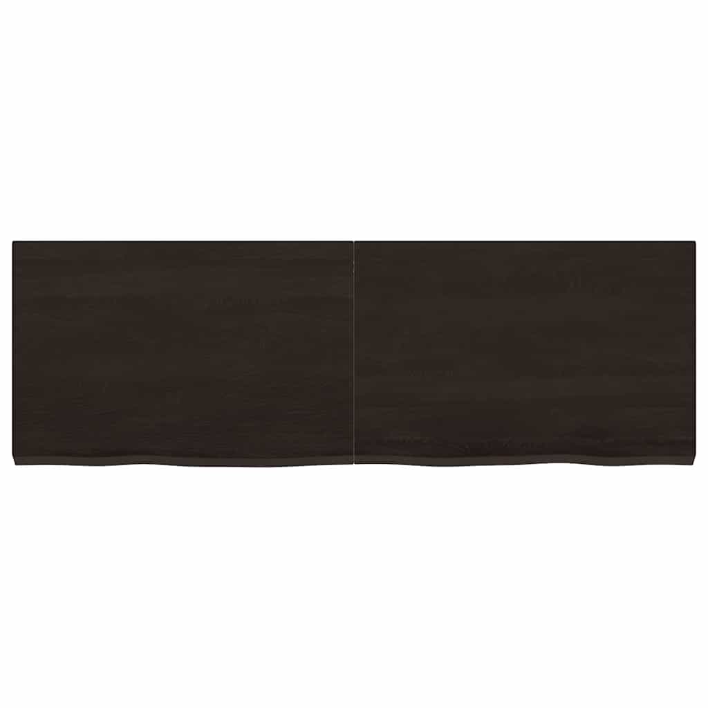Tischplatte Dunkelbraun 120x40x(2-4)cm Massivholz Eiche