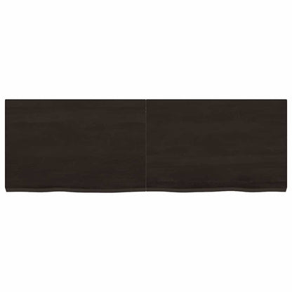 Tischplatte Dunkelbraun 120x40x(2-4)cm Massivholz Eiche