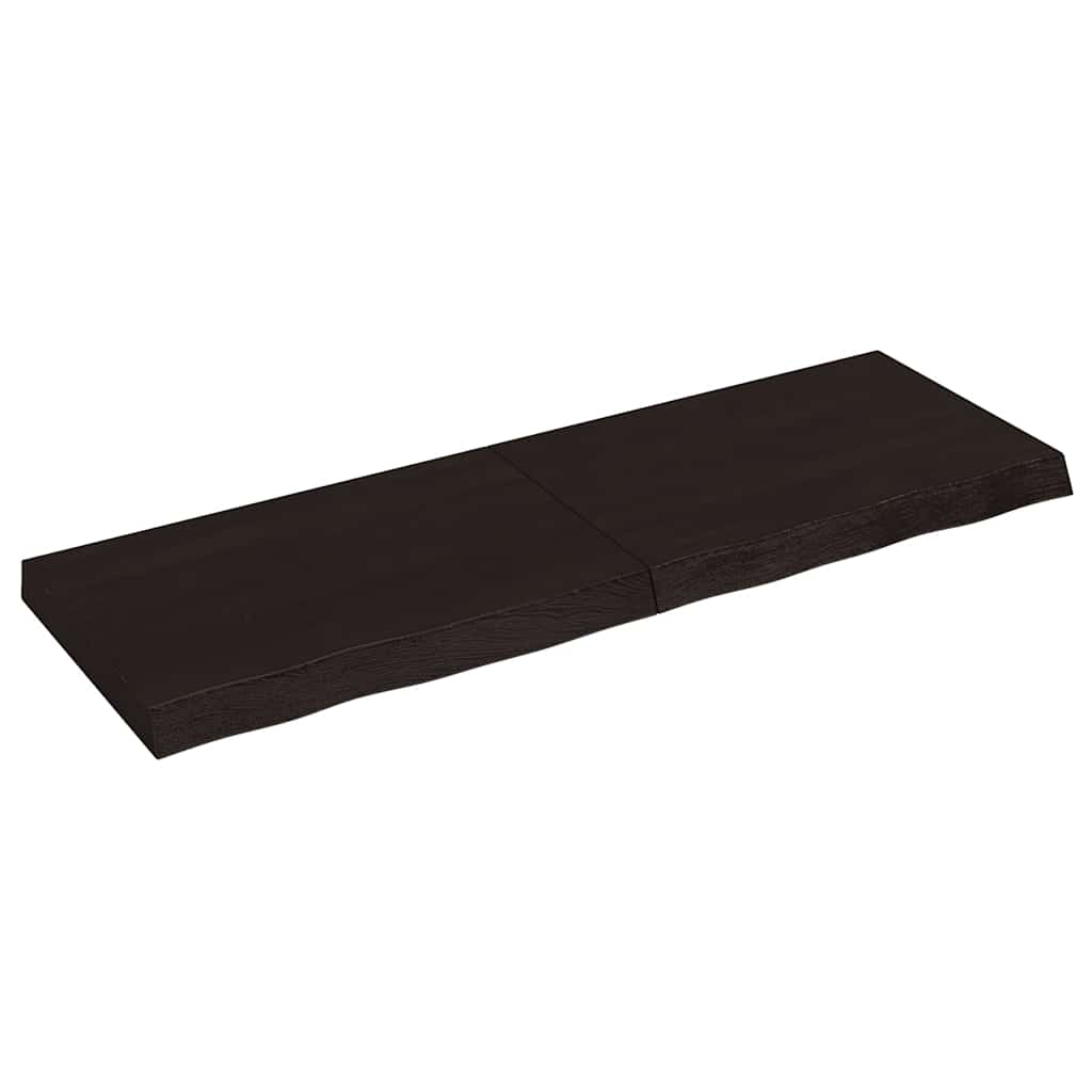 Tischplatte Dunkelbraun 120x40x(2-6)cm Massivholz Eiche