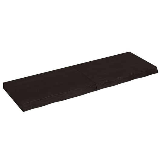 Tischplatte Dunkelbraun 120x40x(2-6)cm Massivholz Eiche