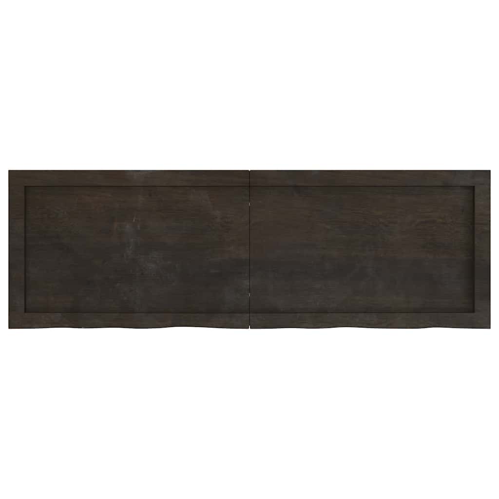 Tischplatte Dunkelbraun 120x40x(2-6)cm Massivholz Eiche