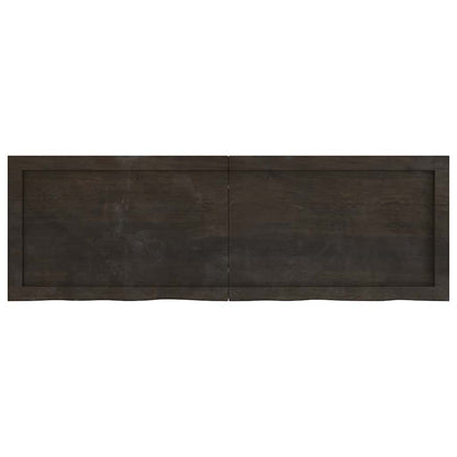 Tischplatte Dunkelbraun 120x40x(2-6)cm Massivholz Eiche