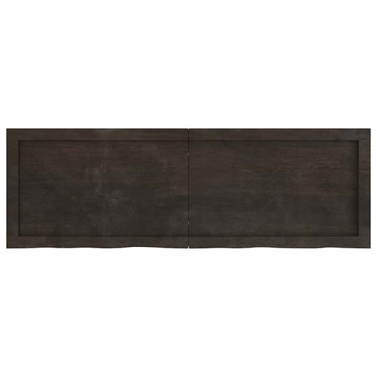 Tischplatte Dunkelbraun 120x40x(2-6)cm Massivholz Eiche