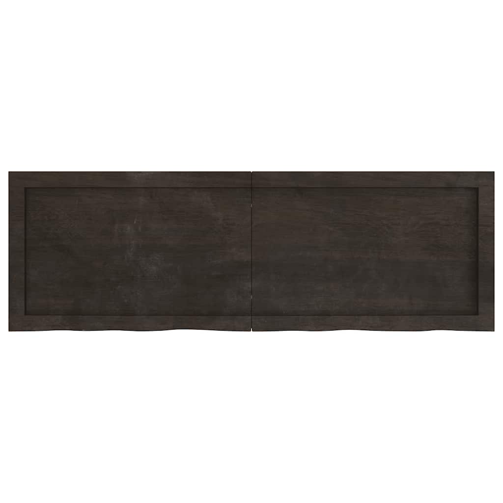 Tischplatte Dunkelbraun 120x40x(2-6)cm Massivholz Eiche
