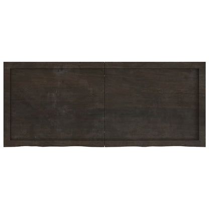 Tischplatte Dunkelbraun 120x50x(2-4)cm Massivholz Eiche