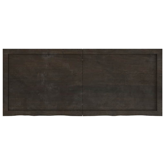 Tischplatte Dunkelbraun 120x50x(2-4)cm Massivholz Eiche