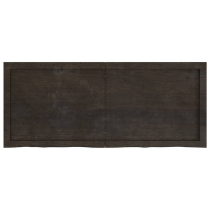 Tischplatte Dunkelbraun 120x50x(2-4)cm Massivholz Eiche