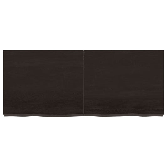 Tischplatte Dunkelbraun 120x50x(2-6)cm Massivholz Eiche
