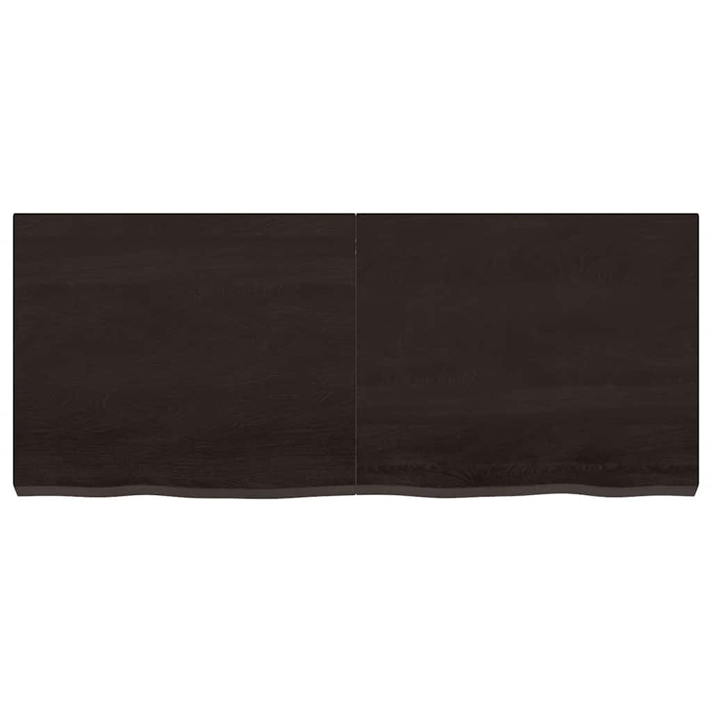 Tischplatte Dunkelbraun 120x50x(2-6)cm Massivholz Eiche
