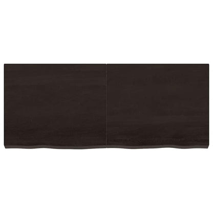 Tischplatte Dunkelbraun 120x50x(2-6)cm Massivholz Eiche