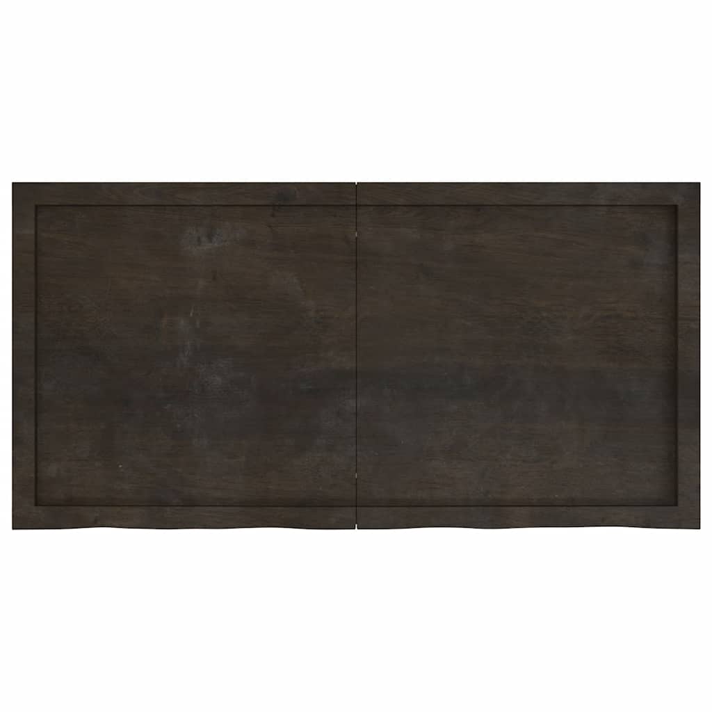 Tischplatte Dunkelbraun 120x60x(2-4)cm Massivholz Eiche