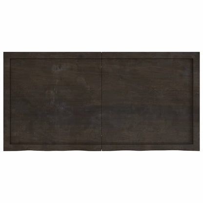 Tischplatte Dunkelbraun 120x60x(2-4)cm Massivholz Eiche