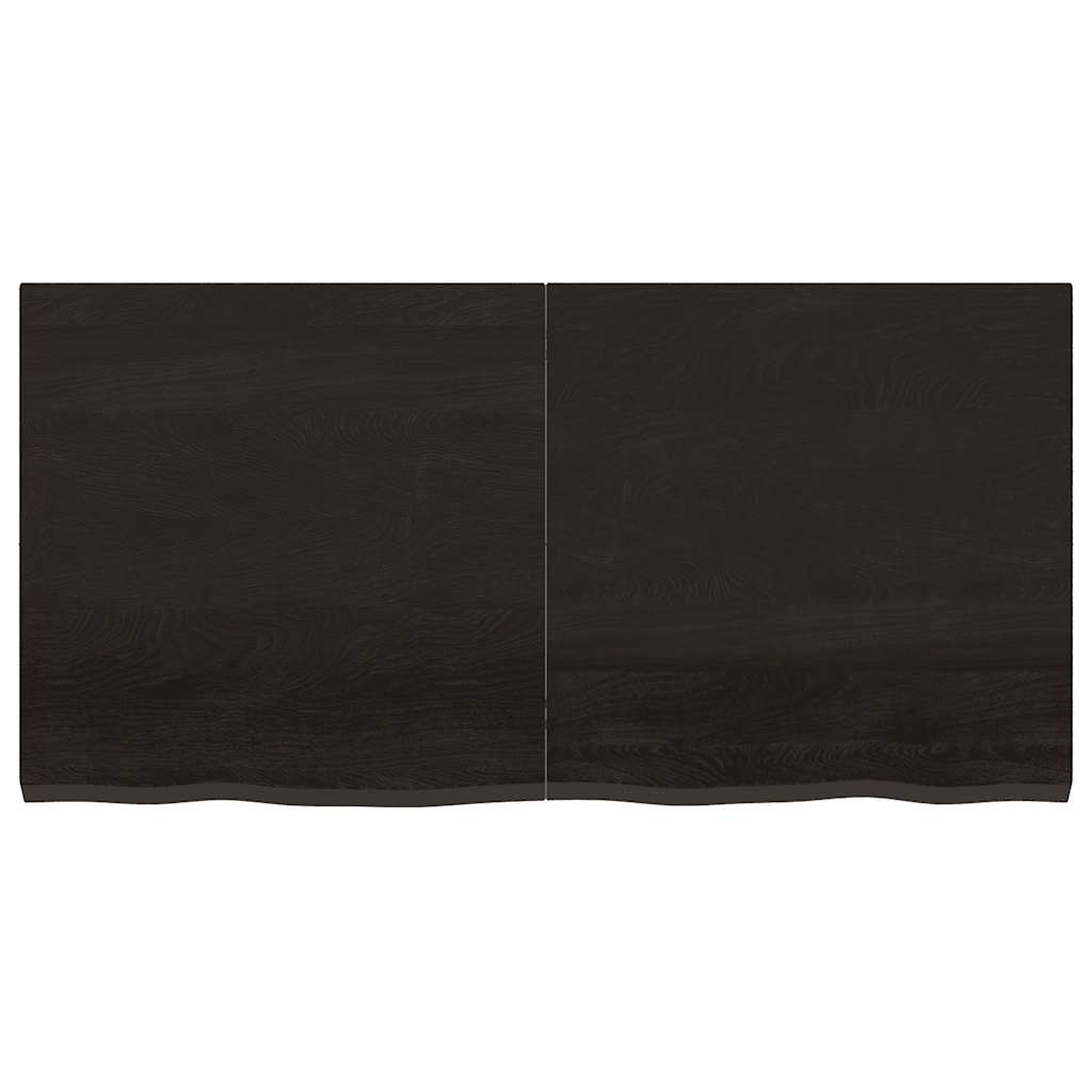 Tischplatte Dunkelbraun 120x60x(2-4)cm Massivholz Eiche