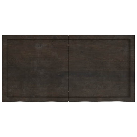 Tischplatte Dunkelbraun 120x60x(2-6)cm Massivholz Eiche
