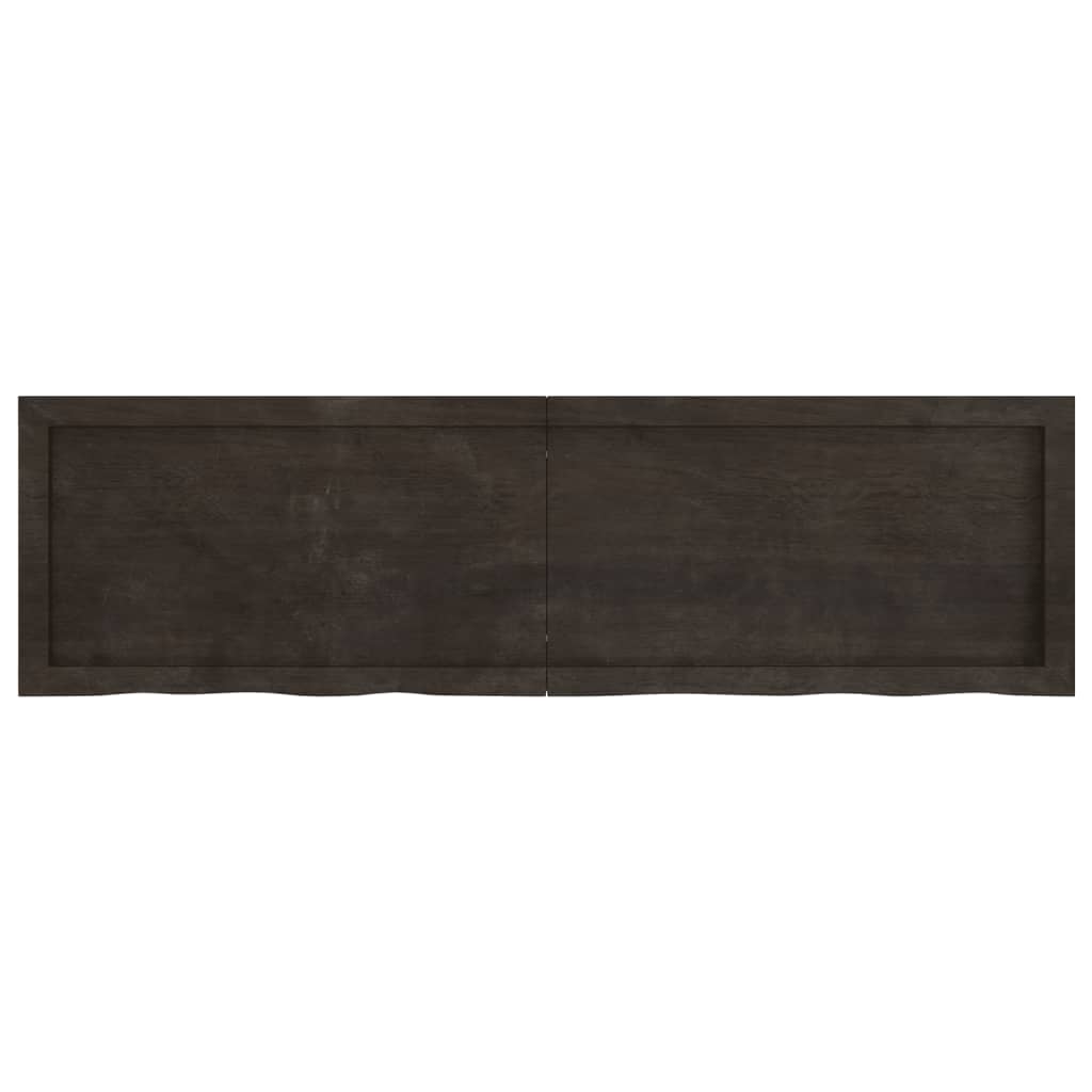 Tischplatte Dunkelbraun 140x40x(2-4)cm Massivholz Eiche