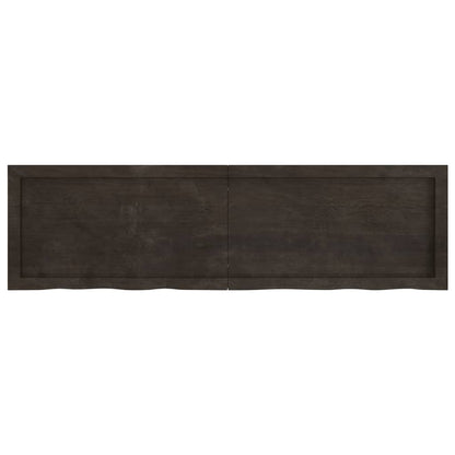 Tischplatte Dunkelbraun 140x40x(2-4)cm Massivholz Eiche