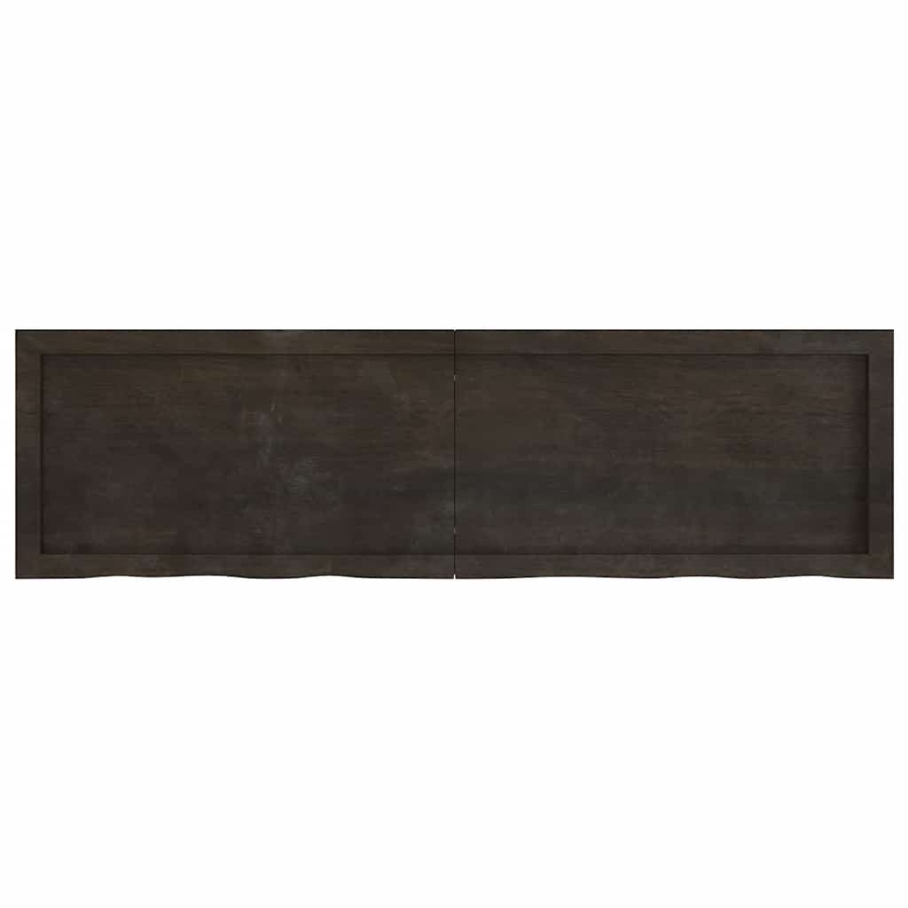 Tischplatte Dunkelbraun 140x40x(2-6)cm Massivholz Eiche