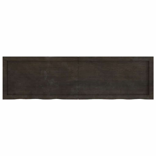 Tischplatte Dunkelbraun 140x40x(2-6)cm Massivholz Eiche