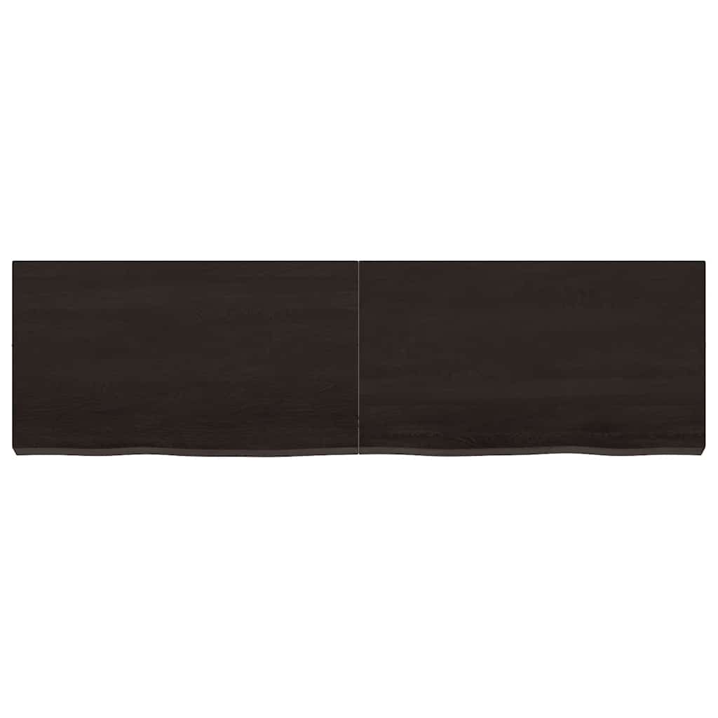 Tischplatte Dunkelbraun 140x40x(2-6)cm Massivholz Eiche