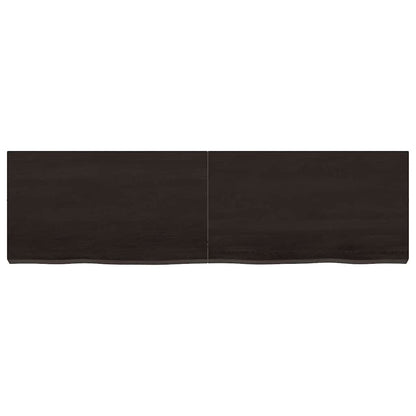 Tischplatte Dunkelbraun 140x40x(2-6)cm Massivholz Eiche