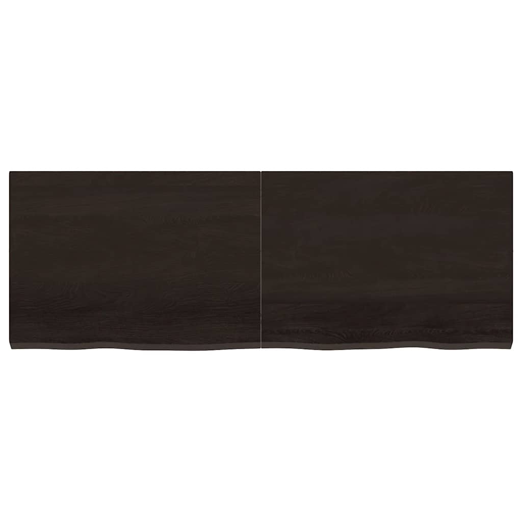 Tischplatte Dunkelbraun 140x50x(2-4)cm Massivholz Eiche
