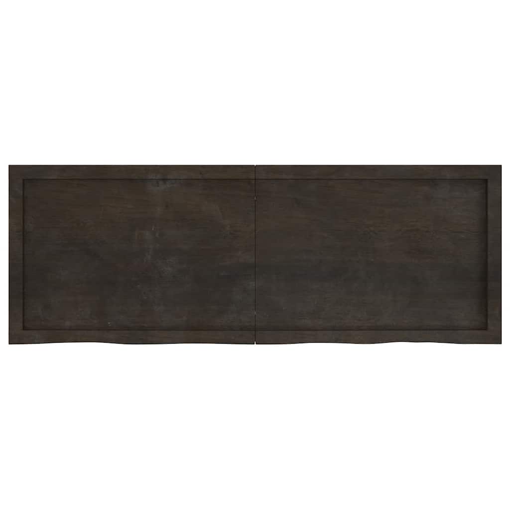 Tischplatte Dunkelbraun 140x50x(2-6)cm Massivholz Eiche