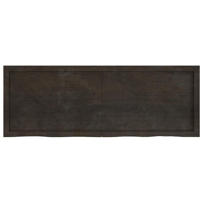 Tischplatte Dunkelbraun 140x50x(2-6)cm Massivholz Eiche