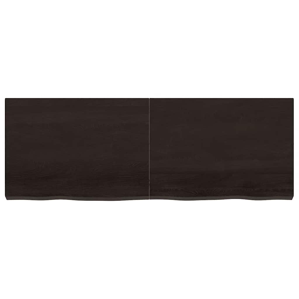 Tischplatte Dunkelbraun 140x50x(2-6)cm Massivholz Eiche