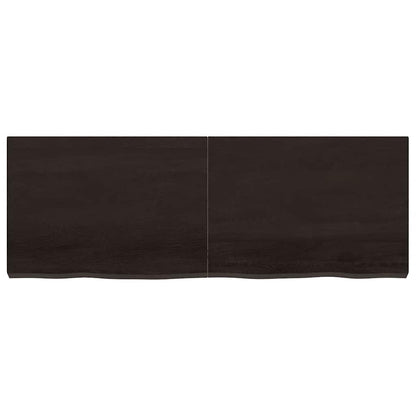 Tischplatte Dunkelbraun 140x50x(2-6)cm Massivholz Eiche
