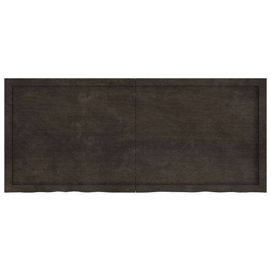Tischplatte Dunkelbraun 140x60x(2-4)cm Massivholz Eiche