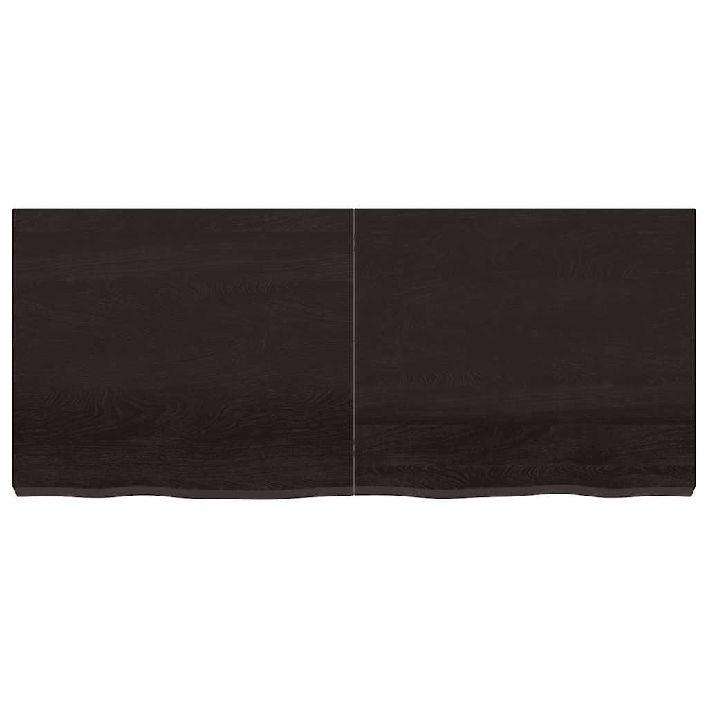 Tischplatte Dunkelbraun 140x60x(2-6)cm Massivholz Eiche