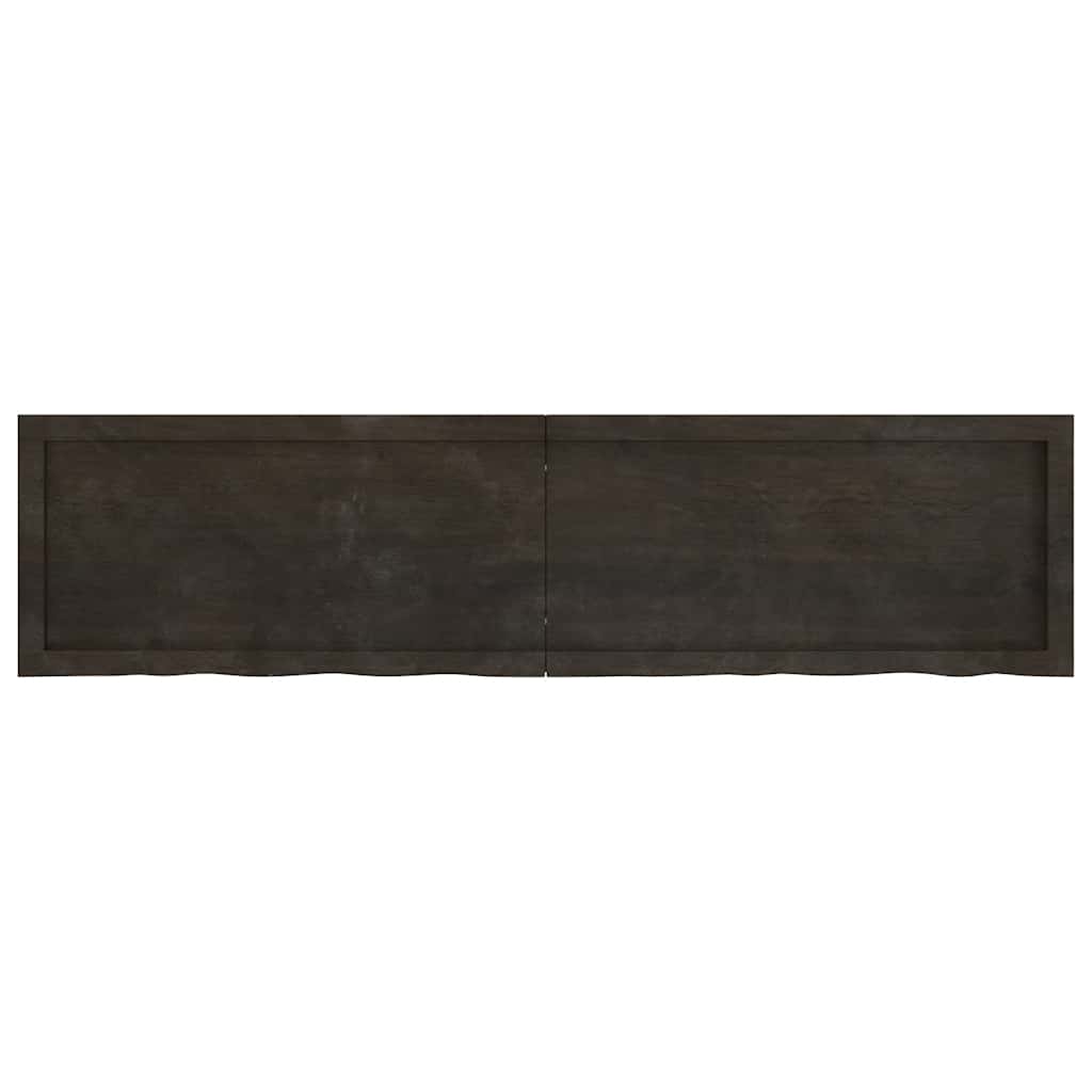 Tischplatte Dunkelbraun 160x40x(2-4)cm Massivholz Eiche