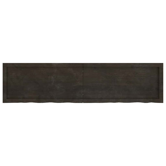 Tischplatte Dunkelbraun 160x40x(2-4)cm Massivholz Eiche