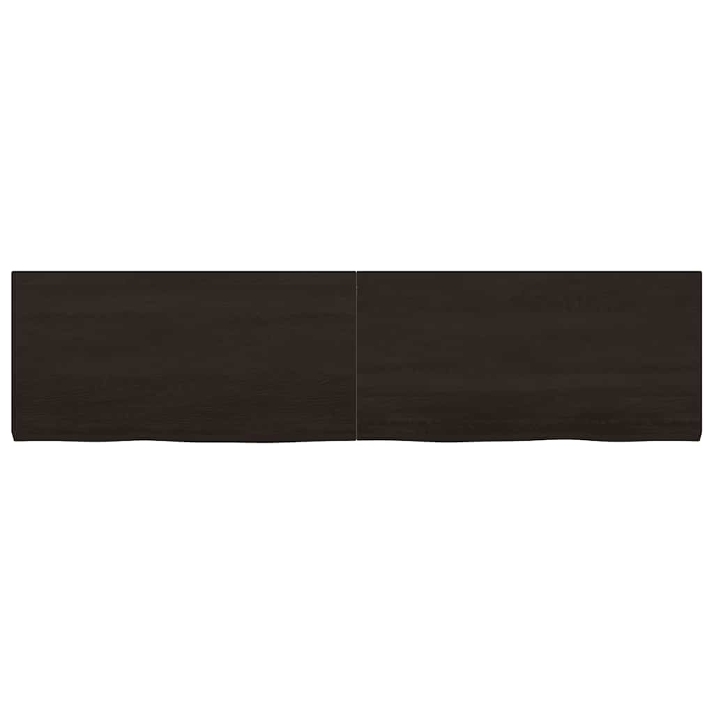 Tischplatte Dunkelbraun 160x40x(2-4)cm Massivholz Eiche