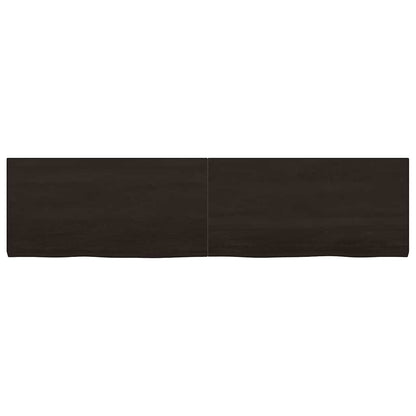 Tischplatte Dunkelbraun 160x40x(2-4)cm Massivholz Eiche