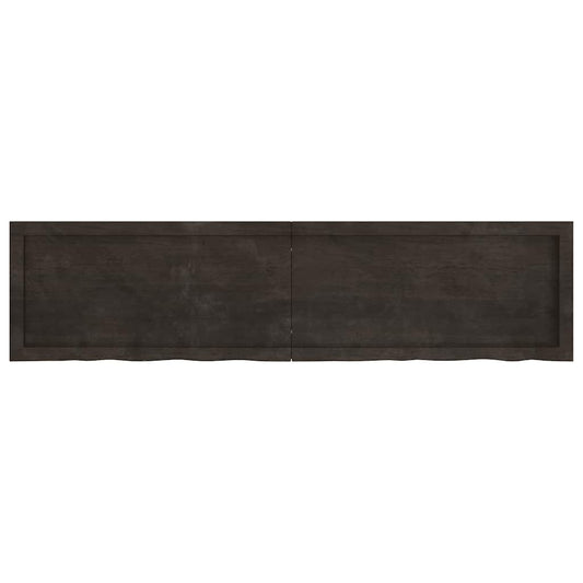 Tischplatte Dunkelbraun 160x40x(2-6)cm Massivholz Eiche