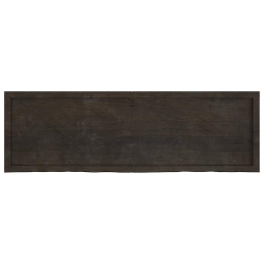 Tischplatte Dunkelbraun 160x50x(2-4)cm Massivholz Eiche