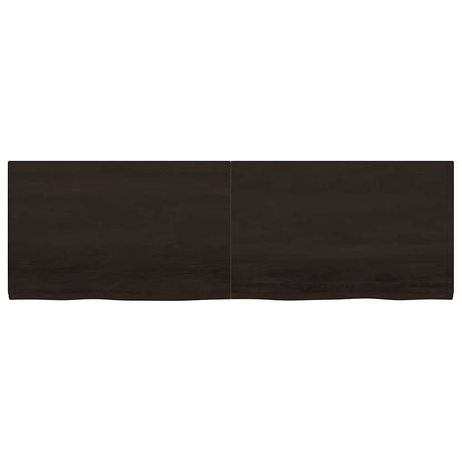Tischplatte Dunkelbraun 160x50x(2-4)cm Massivholz Eiche