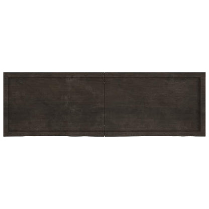 Tischplatte Dunkelbraun 160x50x(2-6)cm Massivholz Eiche