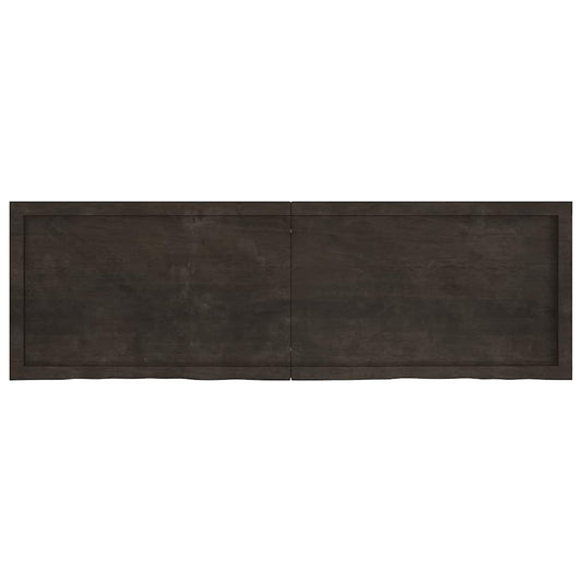 Tischplatte Dunkelbraun 160x50x(2-6)cm Massivholz Eiche