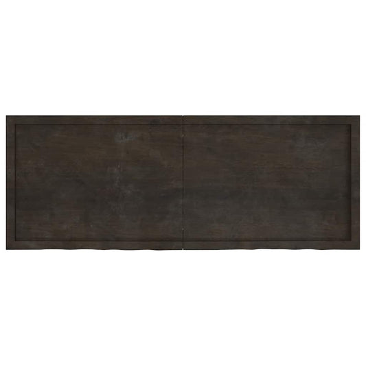 Tischplatte Dunkelbraun 160x60x(2-4)cm Massivholz Eiche