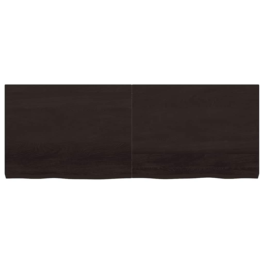 Tischplatte Dunkelbraun 160x60x(2-6)cm Massivholz Eiche