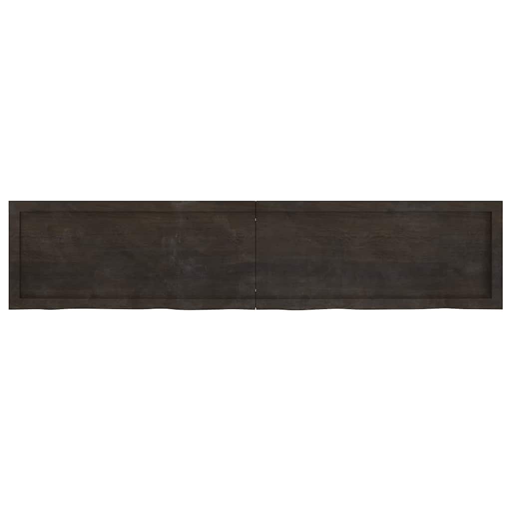Tischplatte Dunkelbraun 180x40x(2-4)cm Massivholz Eiche