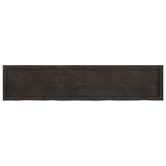 Tischplatte Dunkelbraun 180x40x(2-4)cm Massivholz Eiche