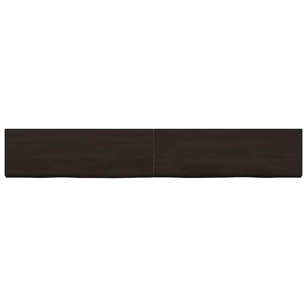 Tischplatte Dunkelbraun 180x40x(2-4)cm Massivholz Eiche
