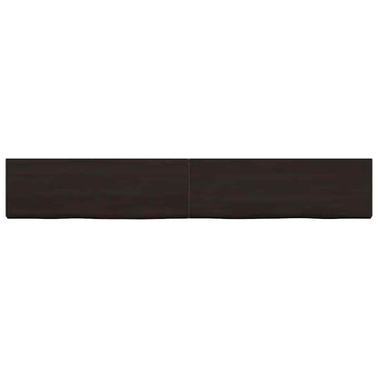 Tischplatte Dunkelbraun 180x40x(2-4)cm Massivholz Eiche