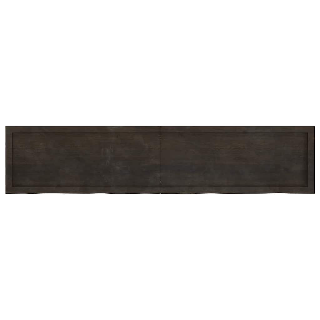 Tischplatte Dunkelbraun 180x40x(2-6)cm Massivholz Eiche
