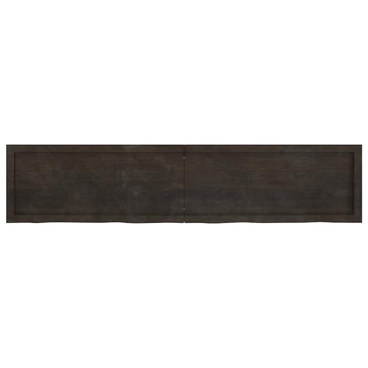 Tischplatte Dunkelbraun 180x40x(2-6)cm Massivholz Eiche