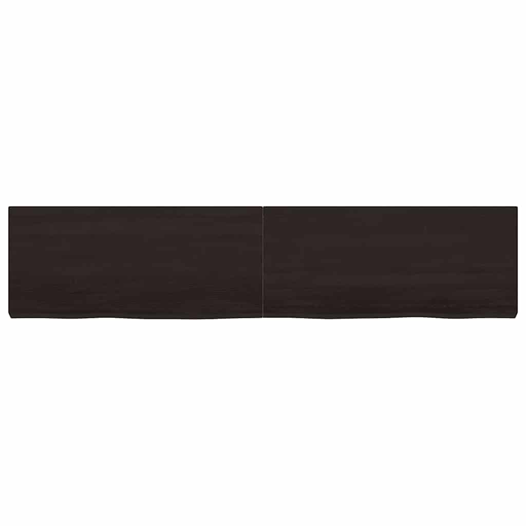 Tischplatte Dunkelbraun 180x40x(2-6)cm Massivholz Eiche